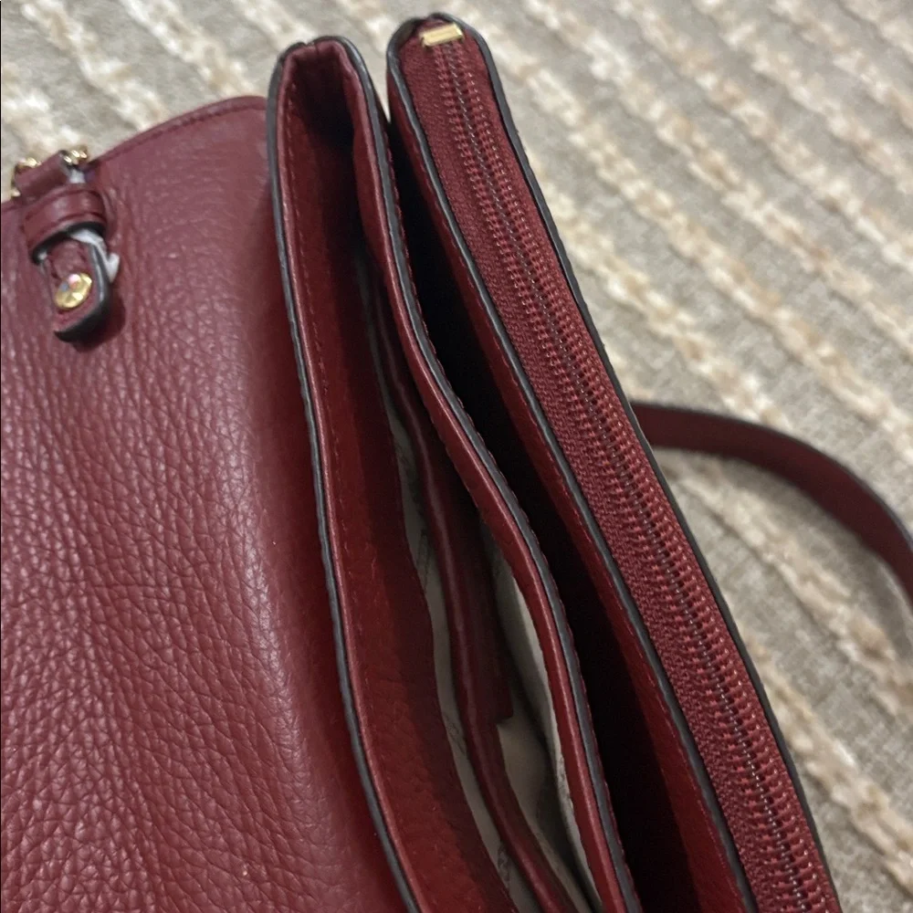 Michael Kors Cherry Bedford Pebbled‎ Leather Crossbody Bag Purse NWOT